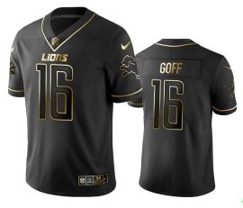 Camisa De Futebol Americano NFL Lions - Goff – Edição Limitada Preta Masculina Adulto E Infantil