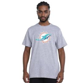 Camiseta NFL - Logo - Miami Dolphins - Modelo Torcedor - Cinza