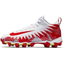 Chuteira de Futebol Americano Nike Alpha Menace Shark Branca e Vermelha 