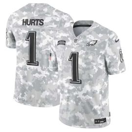 Camisa De Futebol Americano NFL Eagles- Hurts– Salute to Service Camuflagem Ártica Masculina Adulto E Infantil
