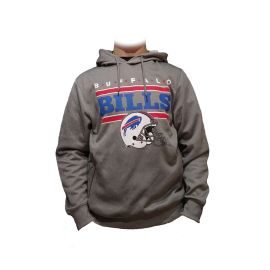 Moletom Canguru NFL Buffalo Bills Cinza Estampa Com Capacete New Era – Masculina